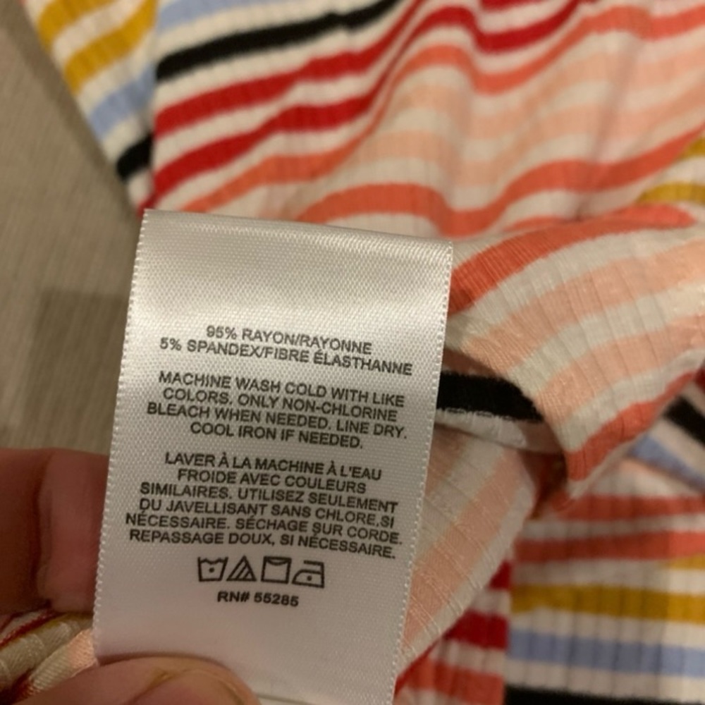 Express Multicolor Striped Ribbed Bodysuit - Picture 9 of 9